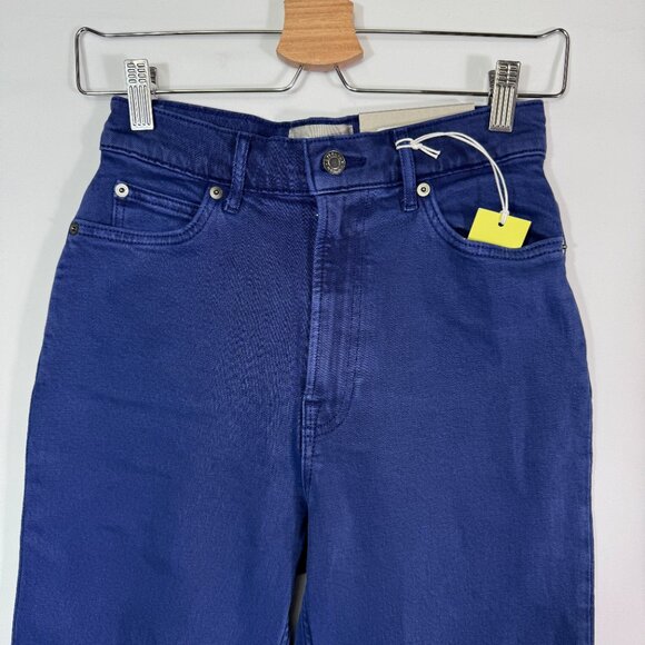 Everlane The Way High Straight Leg Organic Cotton Jean Coal Blue Tall 25T - Picture 3 of 7